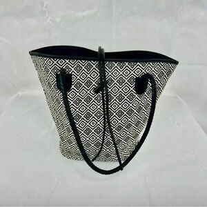 Neiman Marcus woven boho beach tote bag